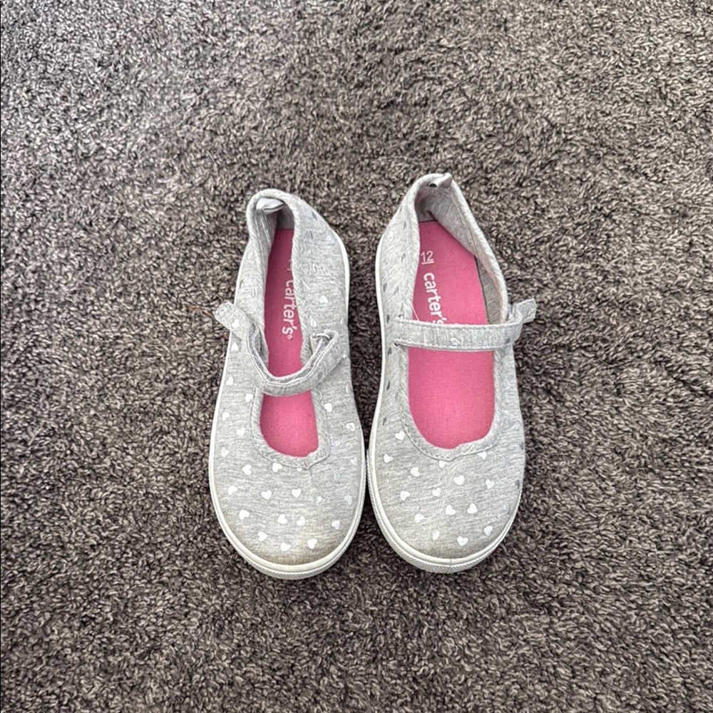 Carter's Gray Kids Shoes with Pink Insole
